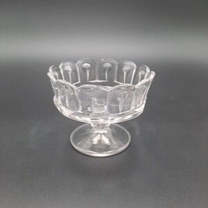 EAPG Manganese‎ Footed Sauce Dish In The Nail Pattern